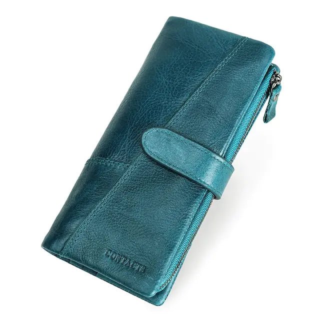 Genuine Leather Women's Long Wallet - Trendy Home Mart