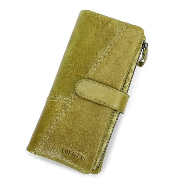 Genuine Leather Women's Long Wallet - Trendy Home Mart