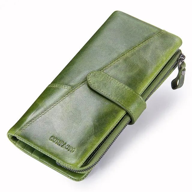 Genuine Leather Women's Long Wallet - Trendy Home Mart