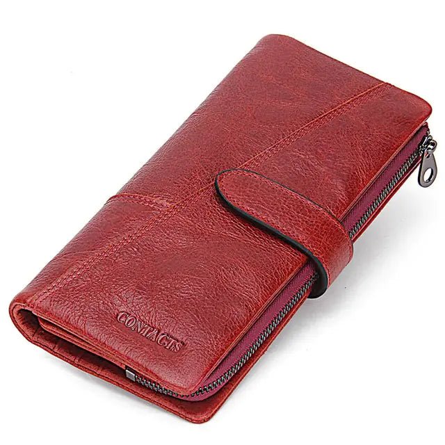 Genuine Leather Women's Long Wallet - Trendy Home Mart