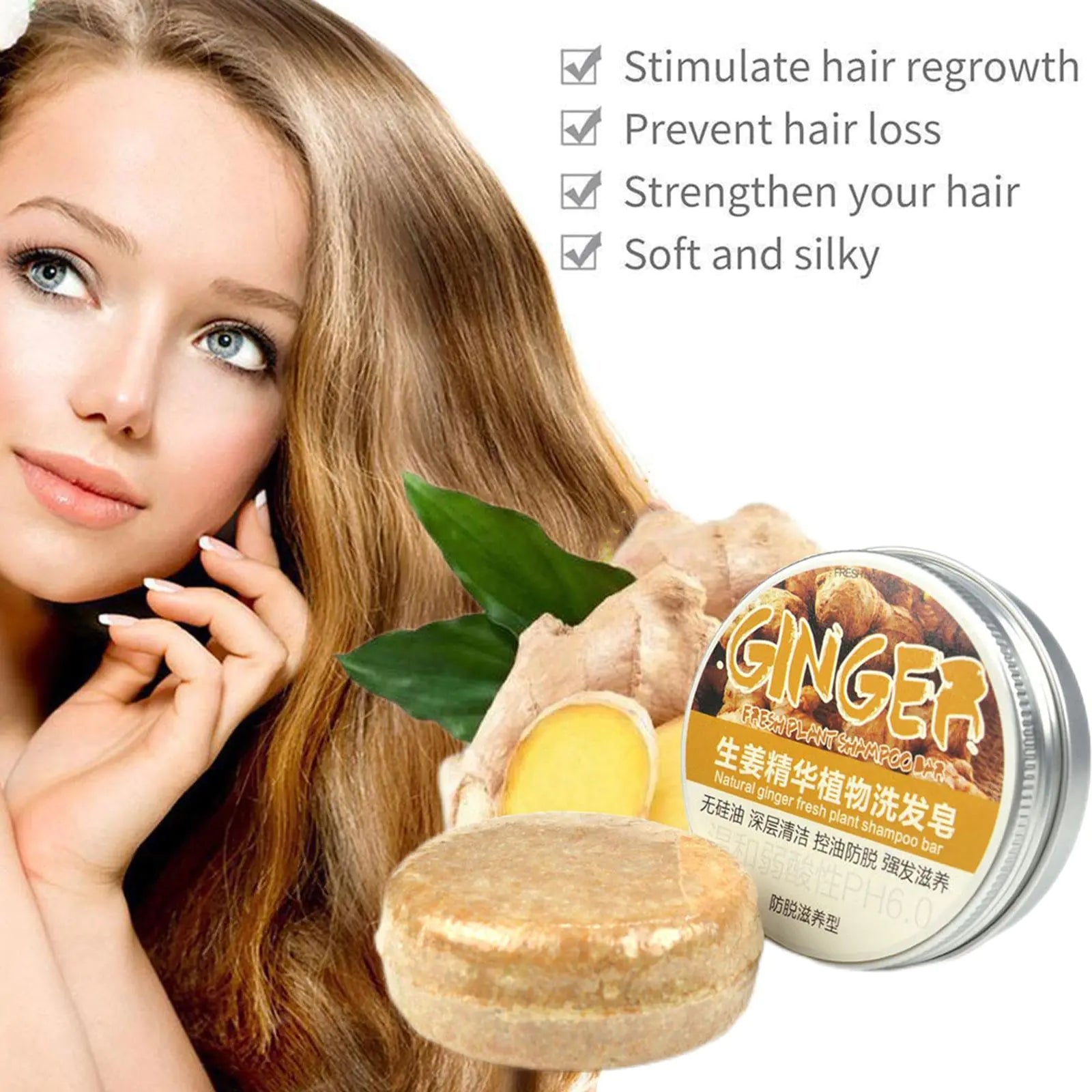 Ginger Polygonum Hair Growth Soap Shampoo - Trendy Home Mart