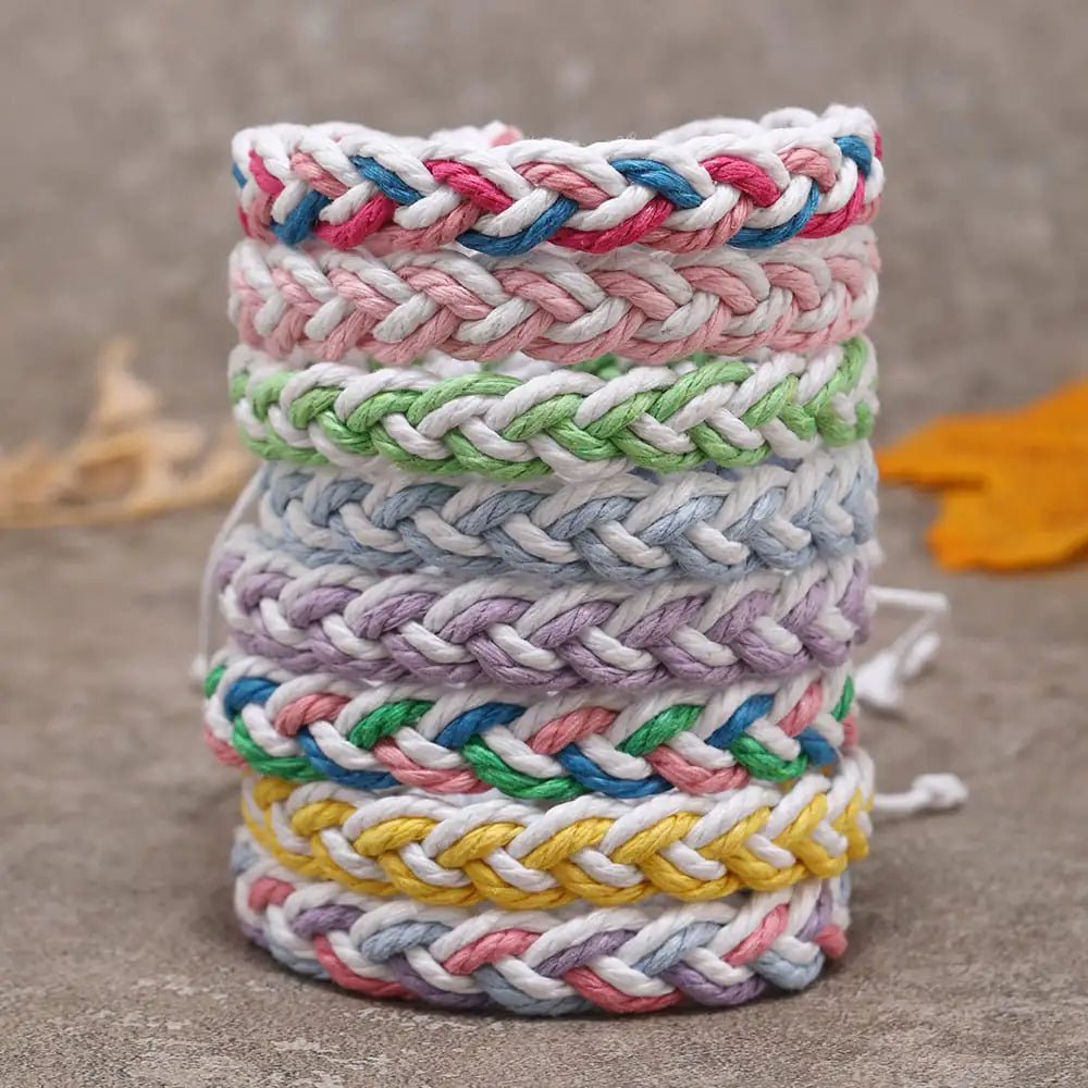 Handwoven Cotton String Bracelet in Artistic Style - Trendy Home Mart