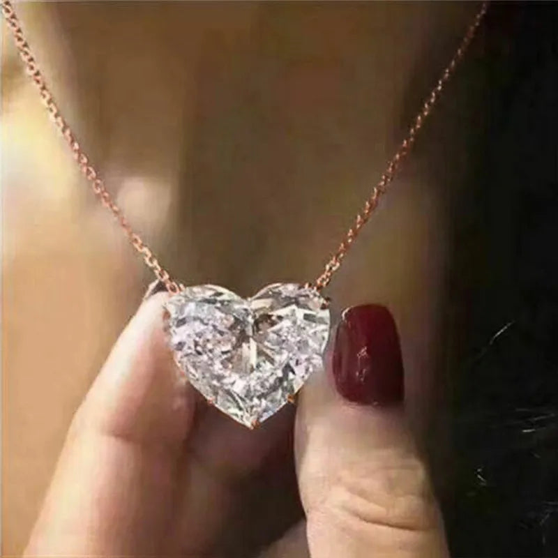 Collier d'amour simple en zircon pour femme, chaîne de clavicule exquise