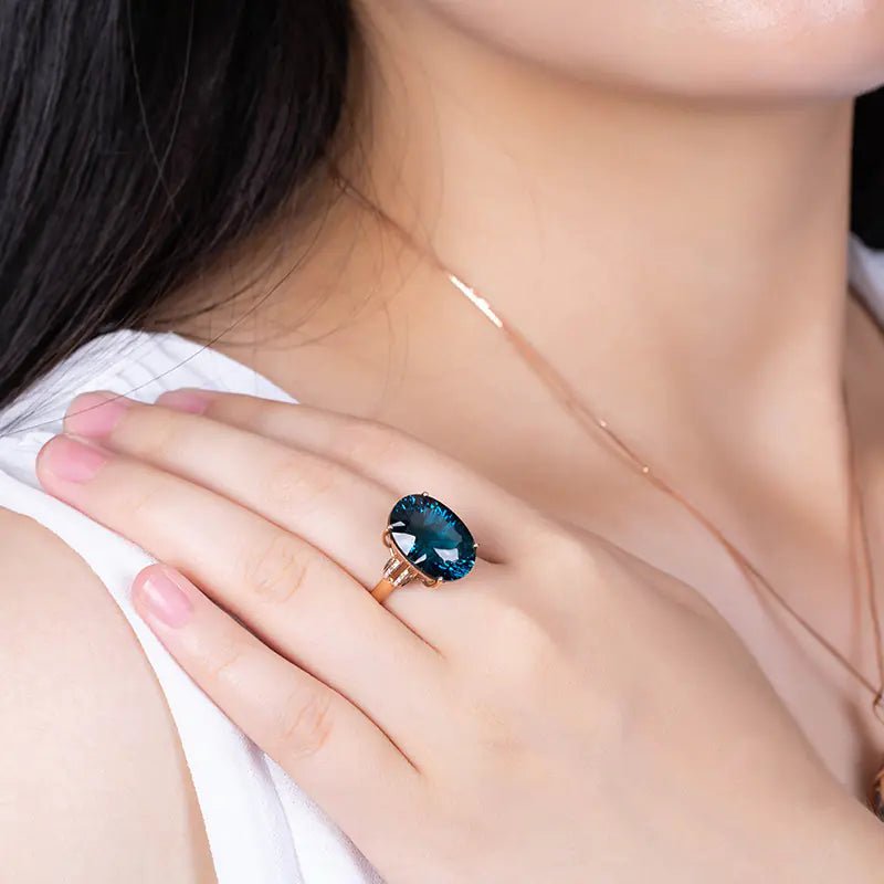 Imitation Sapphire Peacock Treasure Ring for Women - Trendy Home Mart
