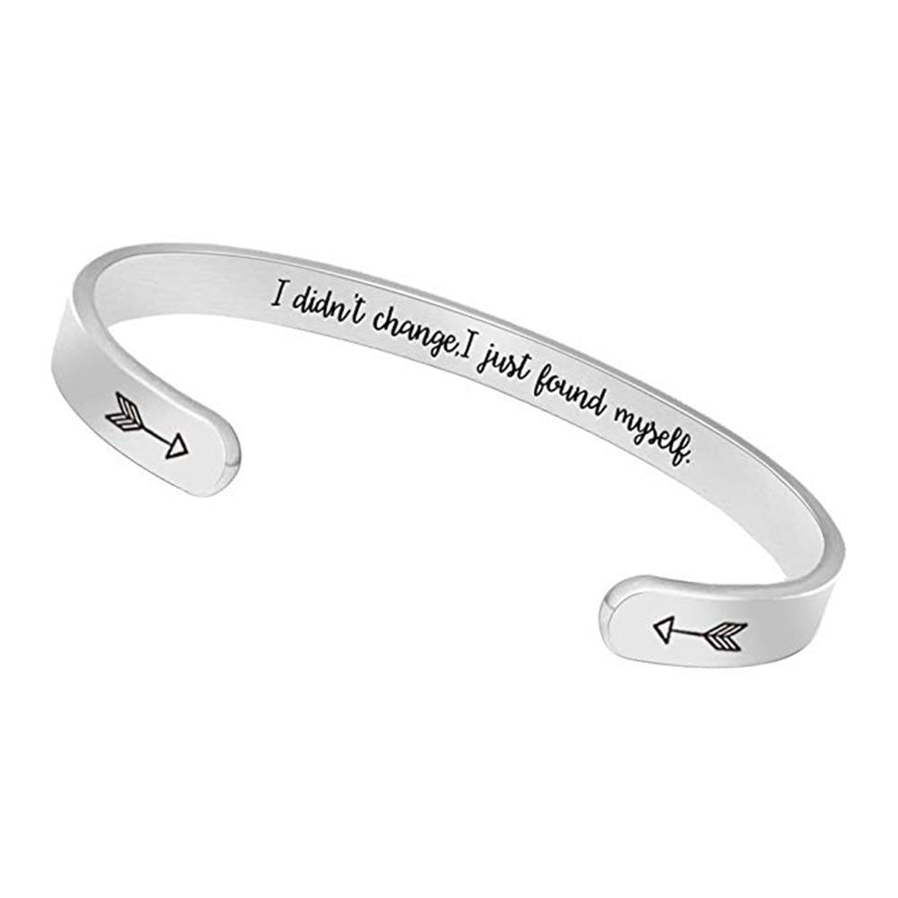 Inspirational C-Shaped Stainless Steel Bracelet - Trendy Home Mart
