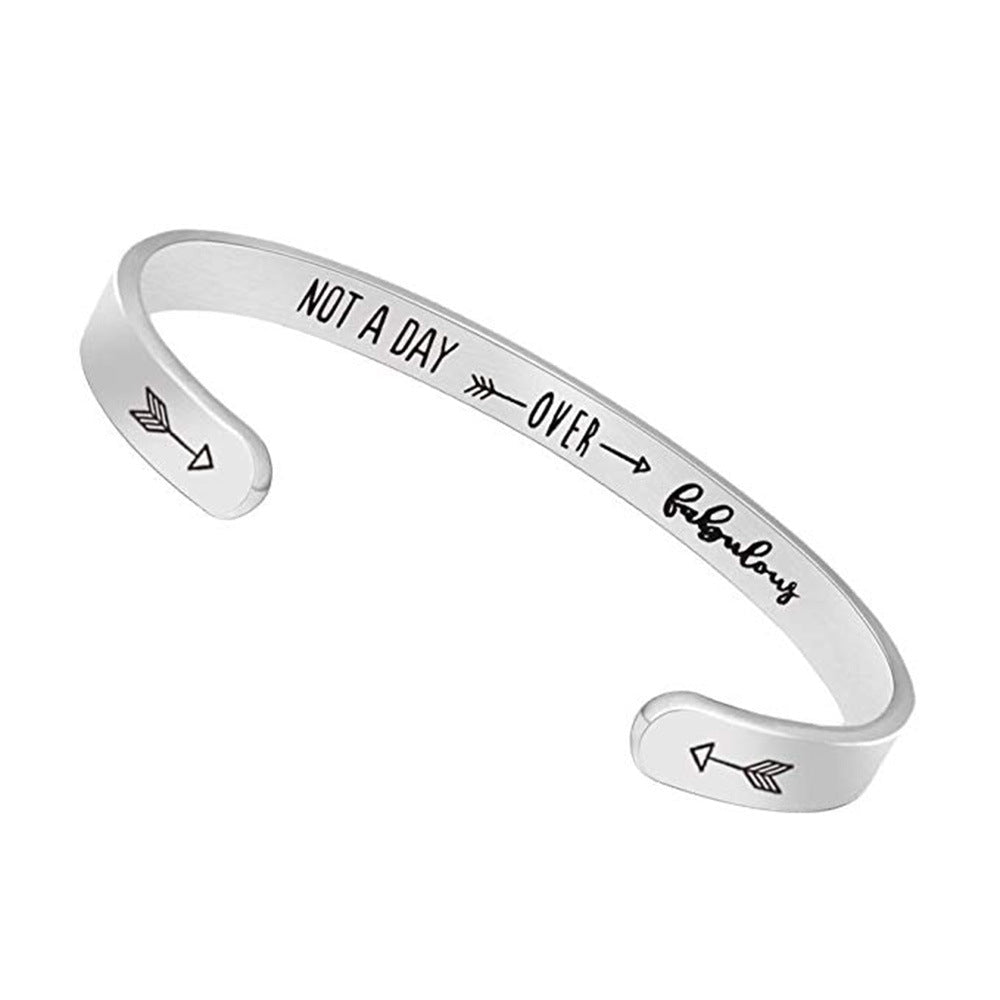Inspirational C-Shaped Stainless Steel Bracelet - Trendy Home Mart