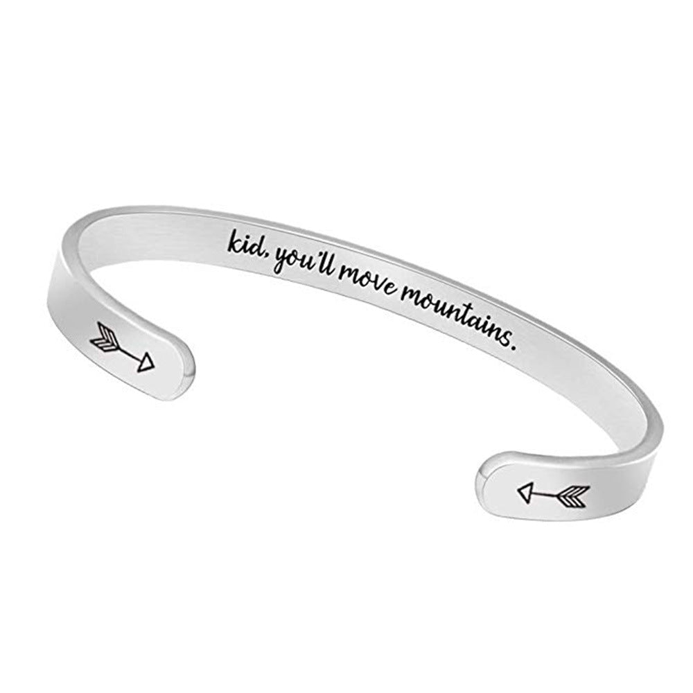 Inspirational C-Shaped Stainless Steel Bracelet - Trendy Home Mart