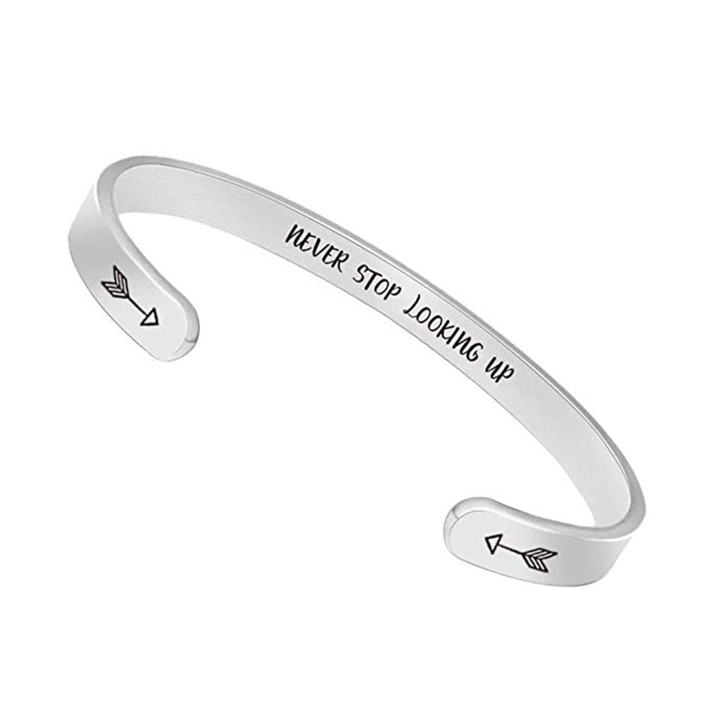 Inspirational C-Shaped Stainless Steel Bracelet - Trendy Home Mart