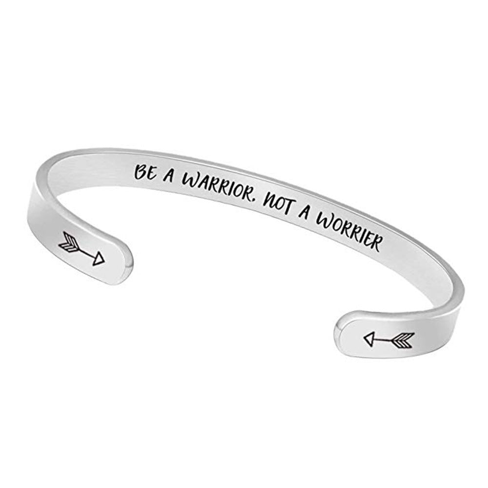 Inspirational C-Shaped Stainless Steel Bracelet - Trendy Home Mart