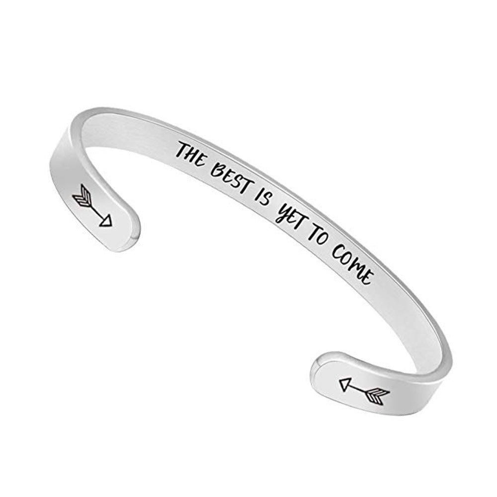 Inspirational C-Shaped Stainless Steel Bracelet - Trendy Home Mart