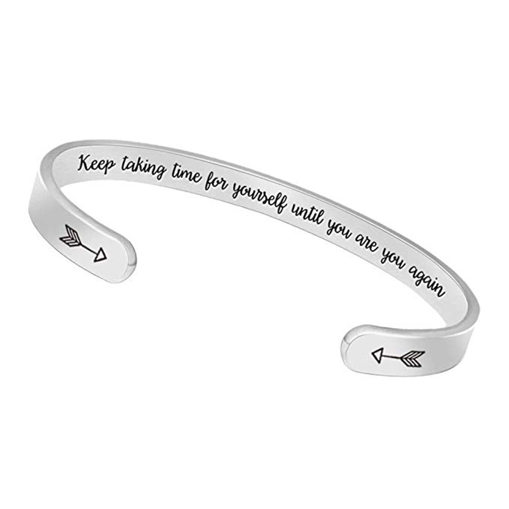 Inspirational C-Shaped Stainless Steel Bracelet - Trendy Home Mart