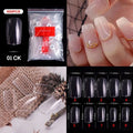 500pcs Natural Clear False Acrylic Nail Tips - Full/Half Cover Tips