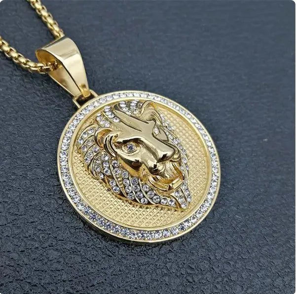Lion Head Pendant Necklace - Trendy Home Mart