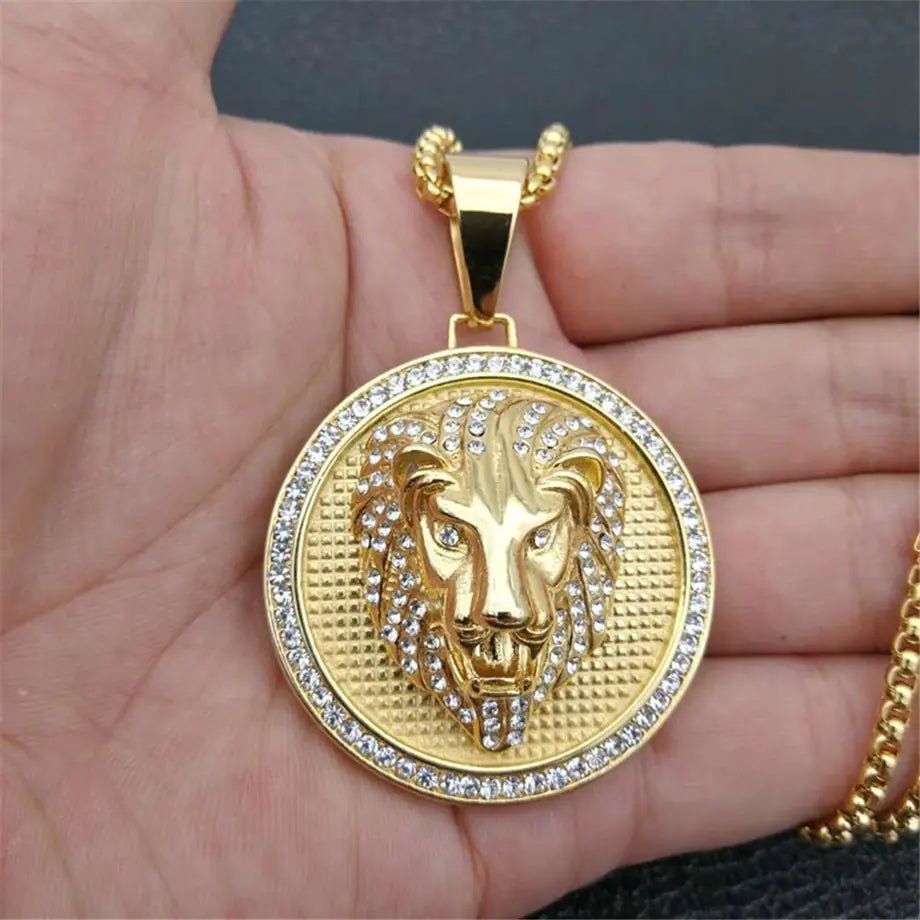 Lion Head Pendant Necklace - Trendy Home Mart
