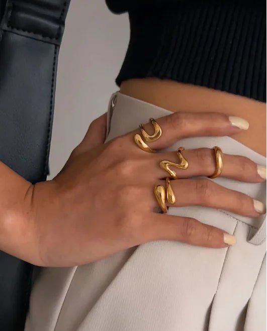 Luna Rings – Irregular Artisan - Inspired Stackable Bands - Trendy Home Mart