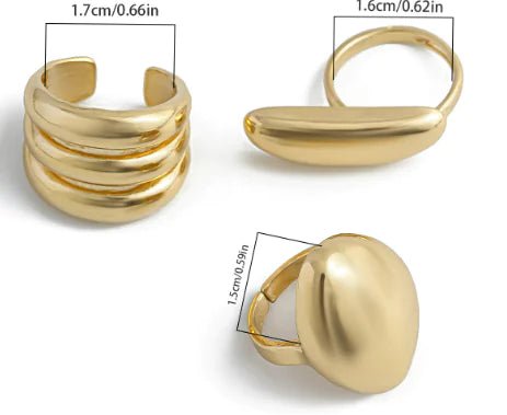 Luna Rings – Irregular Artisan - Inspired Stackable Bands - Trendy Home Mart