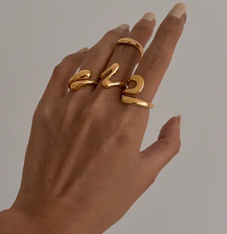 Luna Rings – Irregular Artisan - Inspired Stackable Bands - Trendy Home Mart