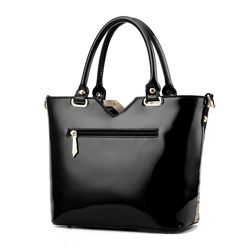 Luxury Sequin Embroidery Women's Patent Leather Handbag - Trendy Home Mart