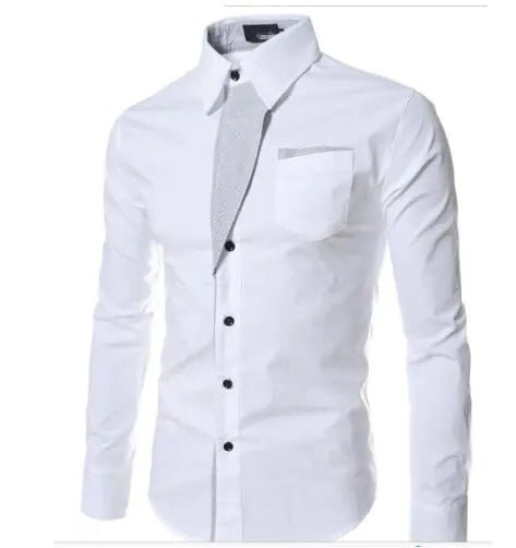 Male Fashion Shirts Full Sleeve Stripe Shirt Men Slim Fit Design Formal Dress Shirts 14 Colors Size M - 4XL - Trendy Home Mart