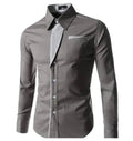 Male Fashion Shirts Full Sleeve Stripe Shirt Men Slim Fit Design Formal Dress Shirts 14 Colors Size M - 4XL - Trendy Home Mart