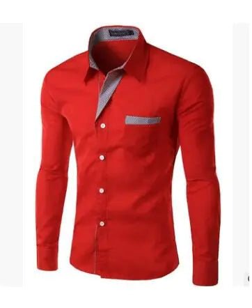 Male Fashion Shirts Full Sleeve Stripe Shirt Men Slim Fit Design Formal Dress Shirts 14 Colors Size M - 4XL - Trendy Home Mart