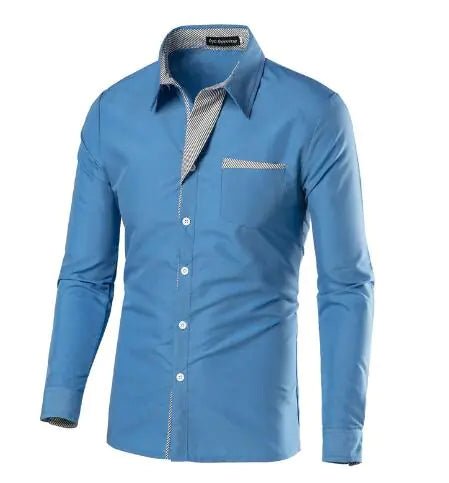 Male Fashion Shirts Full Sleeve Stripe Shirt Men Slim Fit Design Formal Dress Shirts 14 Colors Size M - 4XL - Trendy Home Mart