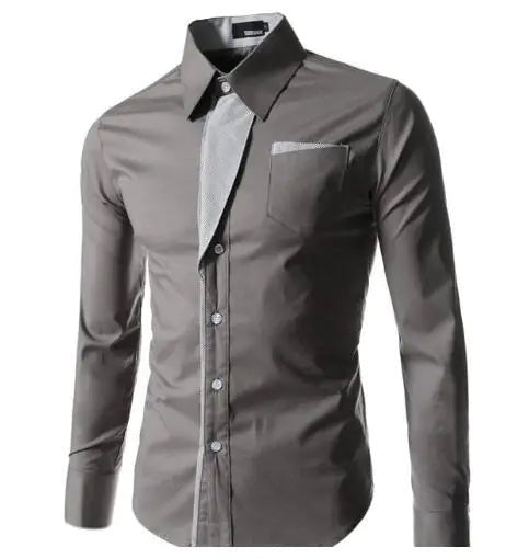 Male Fashion Shirts Full Sleeve Stripe Shirt Men Slim Fit Design Formal Dress Shirts 14 Colors Size M - 4XL - Trendy Home Mart