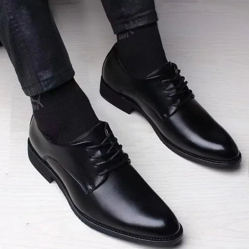 Men's Classic Leather Oxfords: British Style Formal Dress Shoes - Trendy Home Mart
