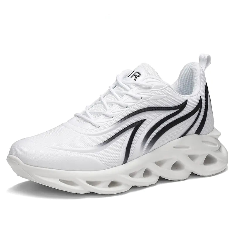 Men's Flame Printed Sneakers Flying Weave Sports Shoes - Trendy Home Mart