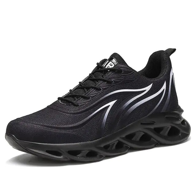 Men's Flame Printed Sneakers Flying Weave Sports Shoes - Trendy Home Mart