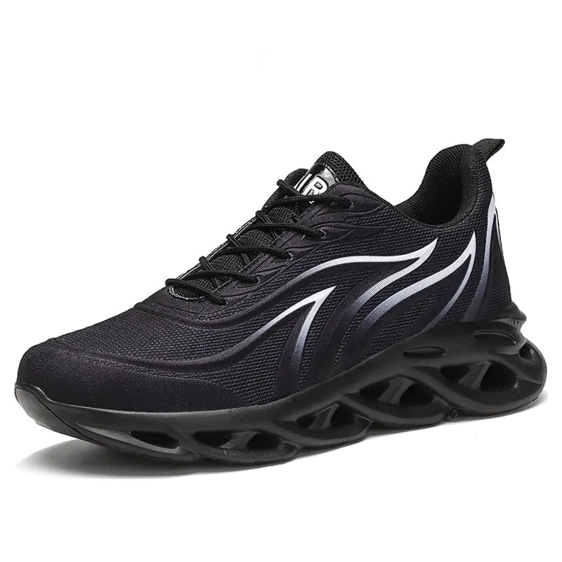 Men's Flame Printed Sneakers Flying Weave Sports Shoes - Trendy Home Mart