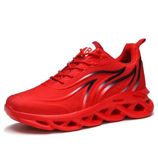 Men's Flame Printed Sneakers Flying Weave Sports Shoes - Trendy Home Mart
