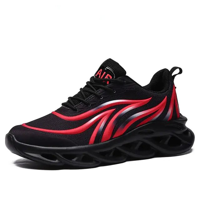 Men's Flame Printed Sneakers Flying Weave Sports Shoes - Trendy Home Mart
