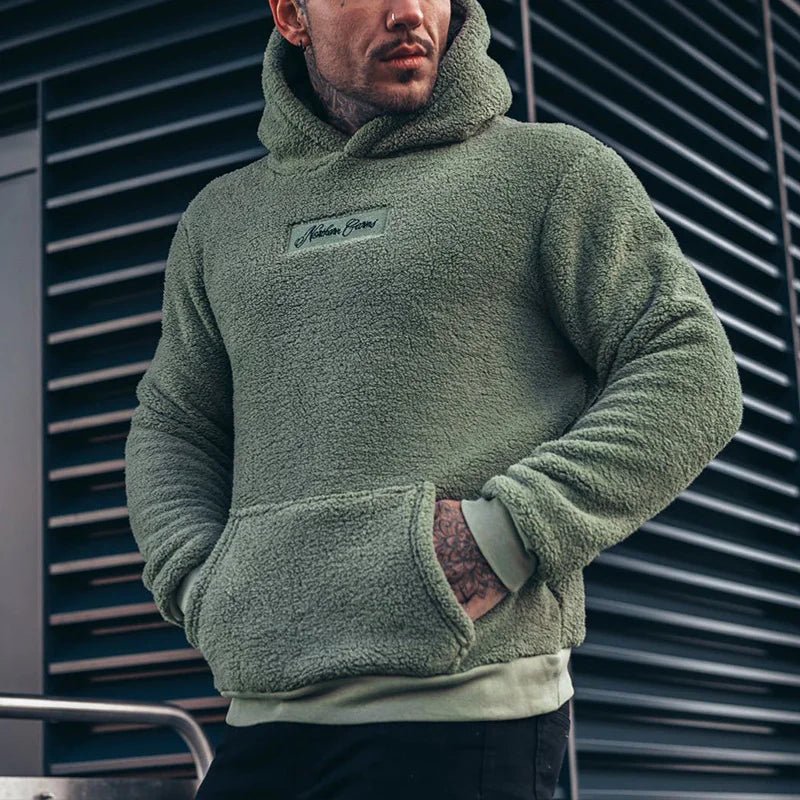 Men's Jacket Fashion Hooded Plush Sweater - Trendy Home Mart