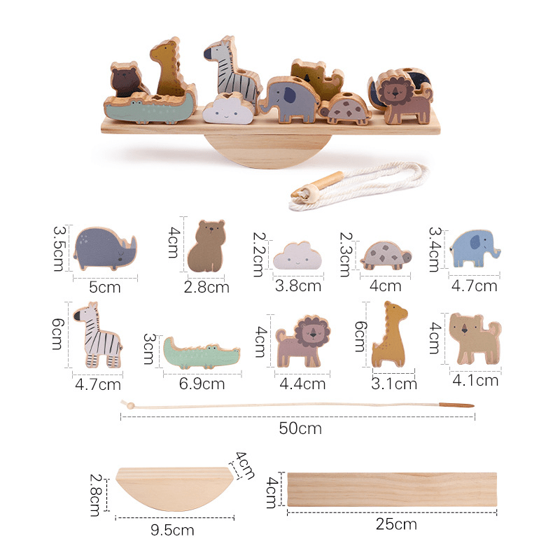 Montessori Wooden Animal Stacking Balance Toy - Trendy Home Mart