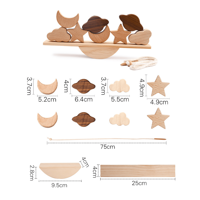 Montessori Wooden Animal Stacking Balance Toy - Trendy Home Mart