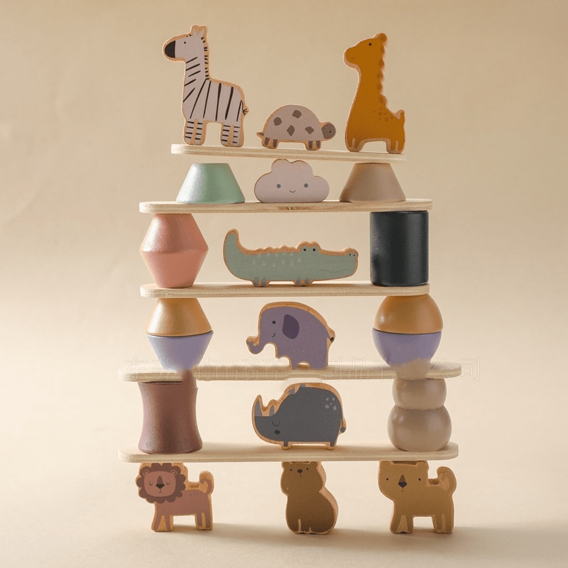 Montessori Wooden Animal Stacking Balance Toy - Trendy Home Mart