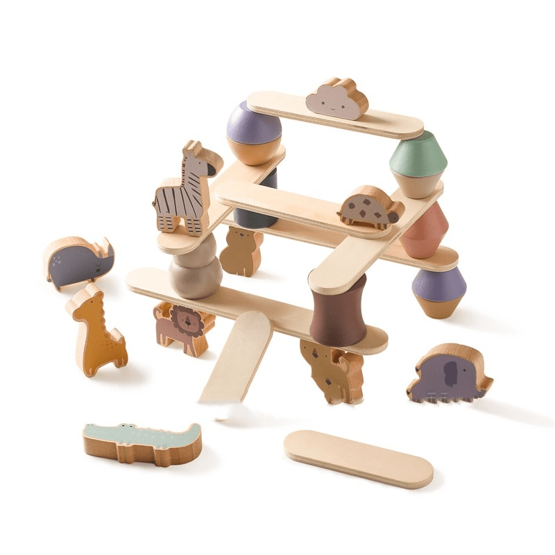 Montessori Wooden Animal Stacking Balance Toy - Trendy Home Mart