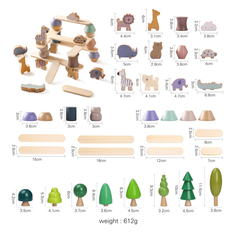 Montessori Wooden Animal Stacking Balance Toy - Trendy Home Mart