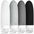 Morfone Silicone Travel Bottles – TSA - Approved 3oz Leakproof (Black & White) - Trendy Home Mart