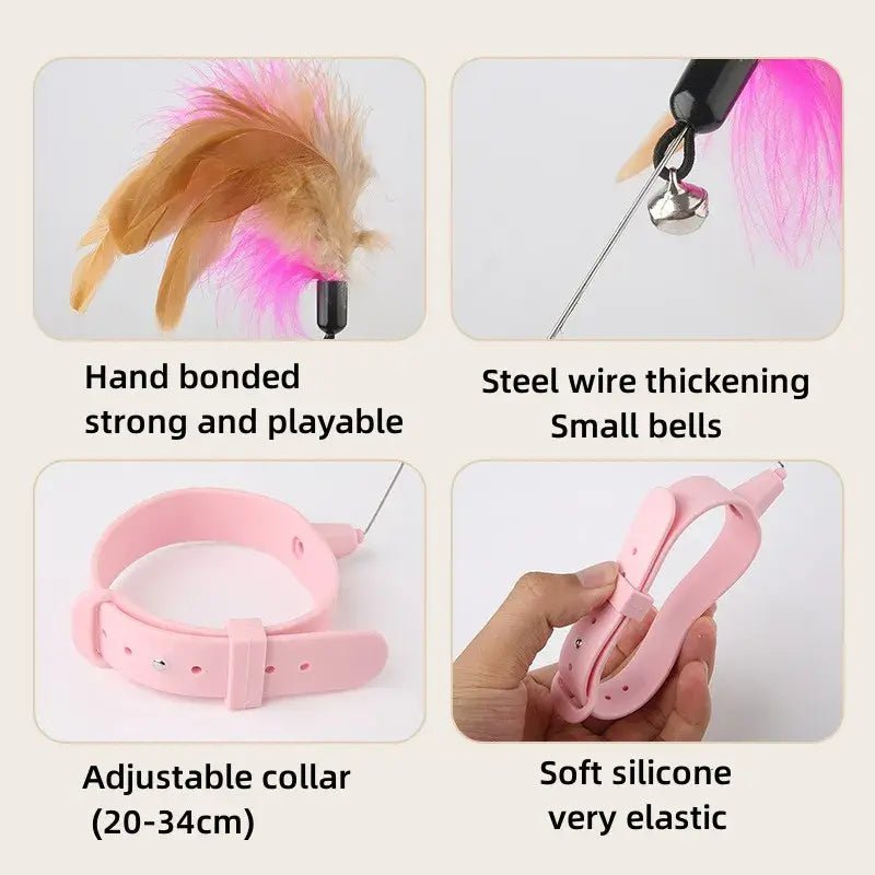 Pets Collar Kitten Playing Teaser Wand - Trendy Home Mart