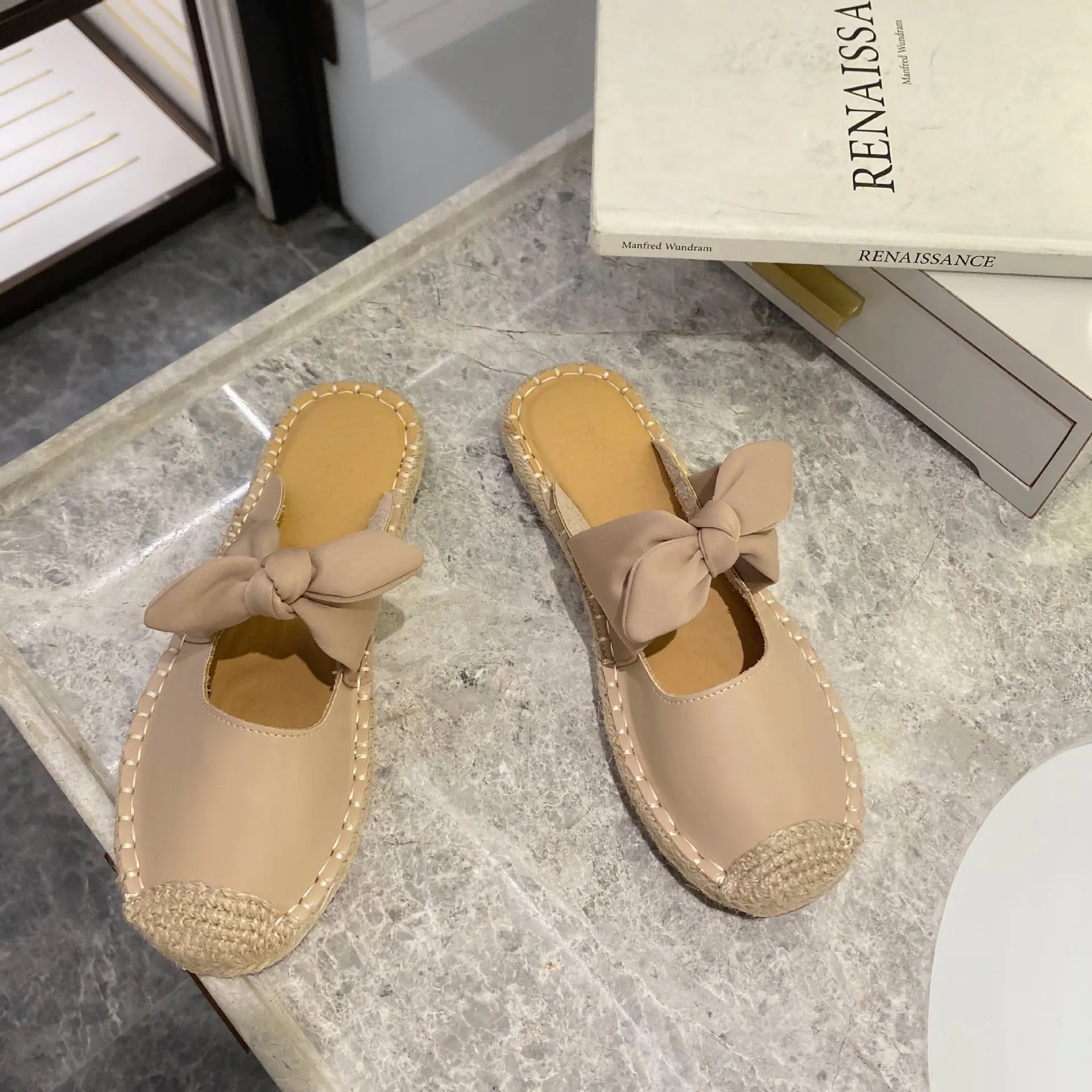 Zapatos y pantuflas de pescador de suela plana para mujer