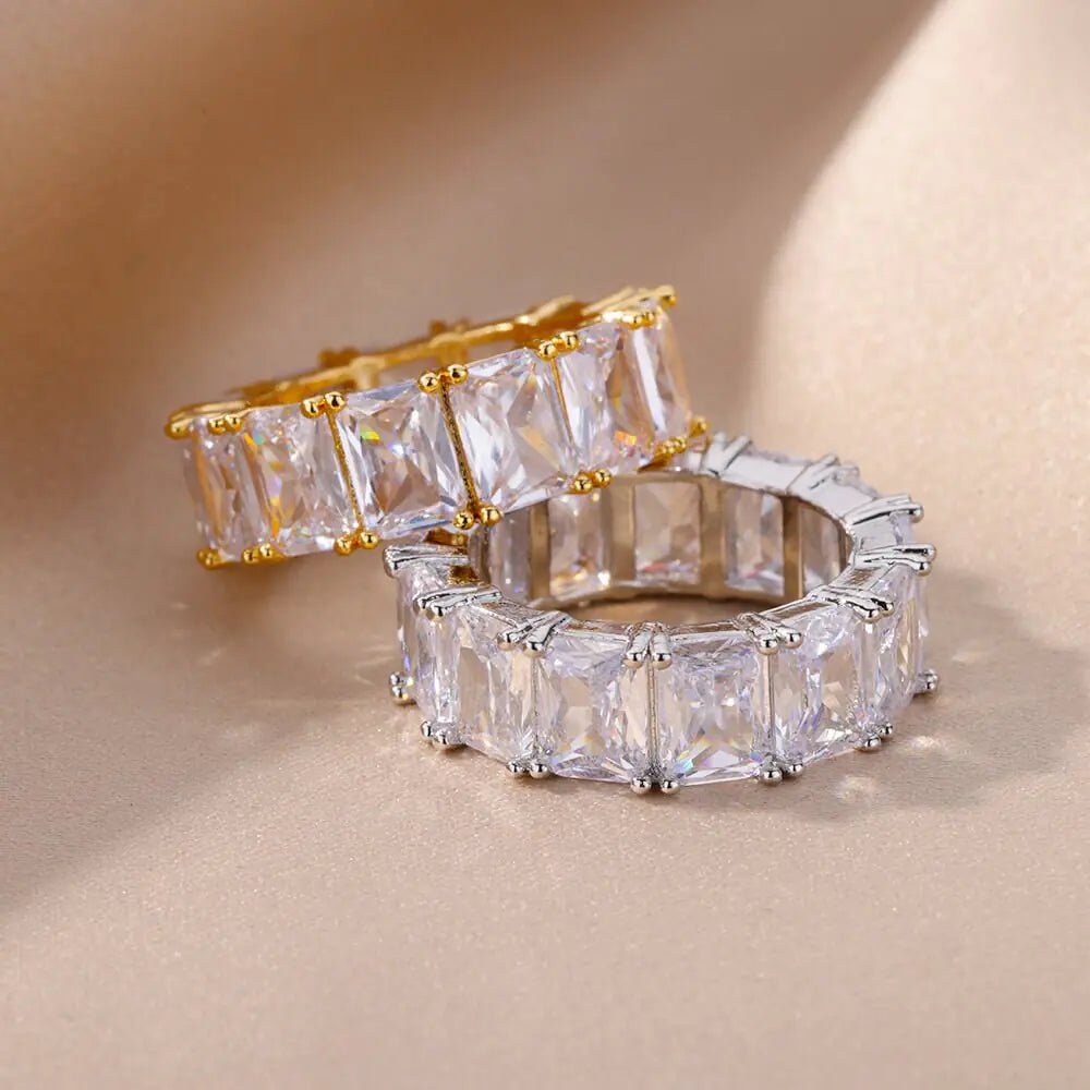 Rectangle Zircon Rings - Trendy Home Mart