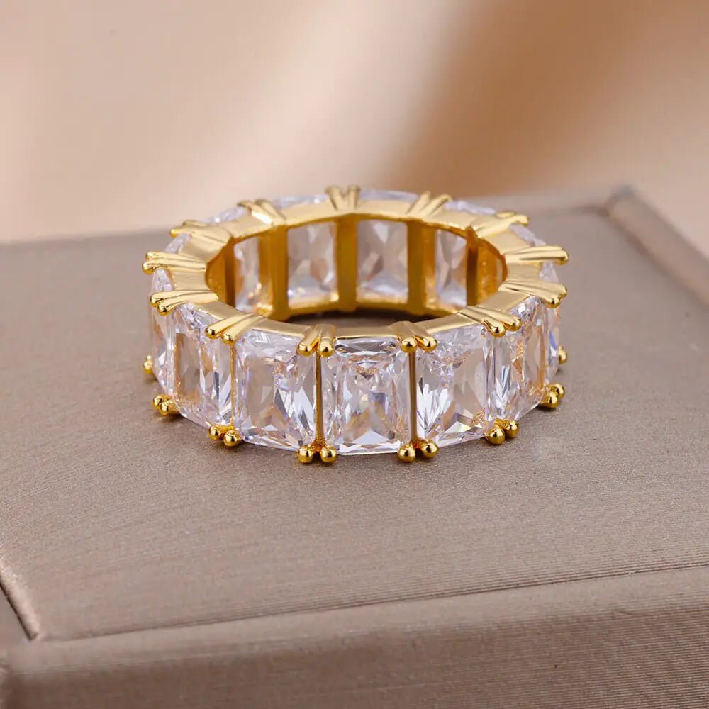Rectangle Zircon Rings - Trendy Home Mart