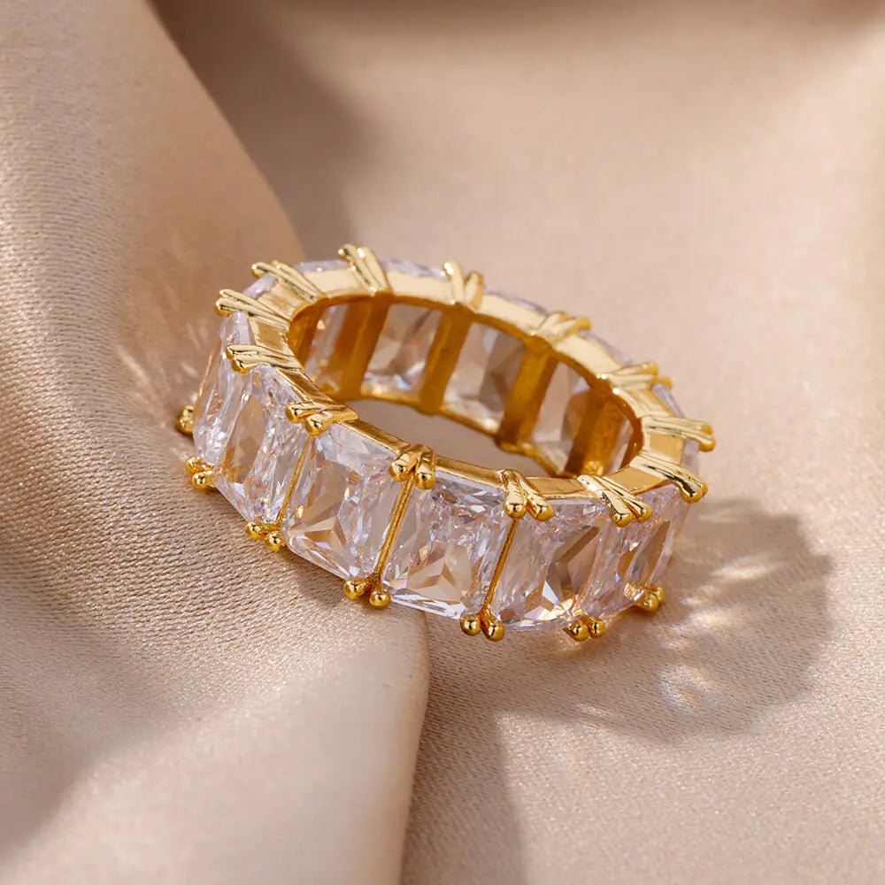 Rectangle Zircon Rings - Trendy Home Mart