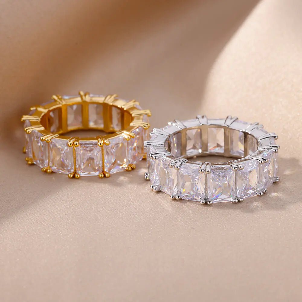Rectangle Zircon Rings - Trendy Home Mart