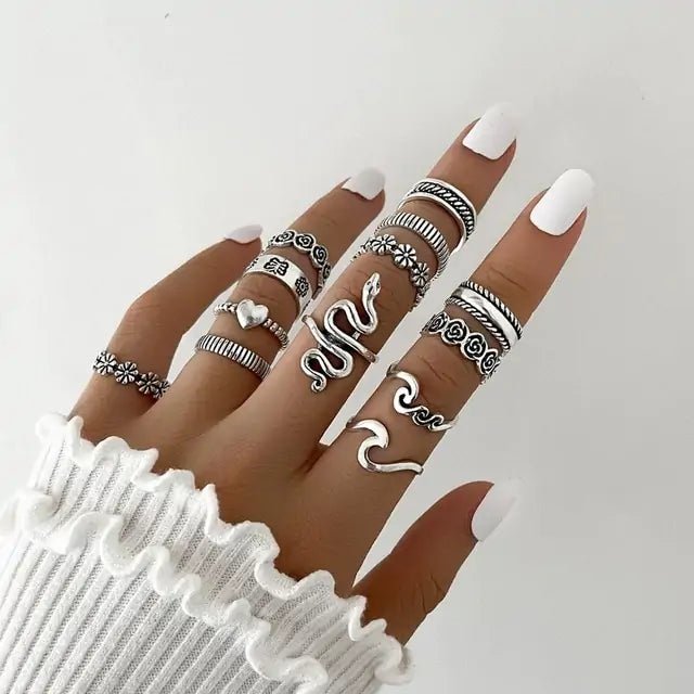 Retro Boho Rings Set - Trendy Home Mart