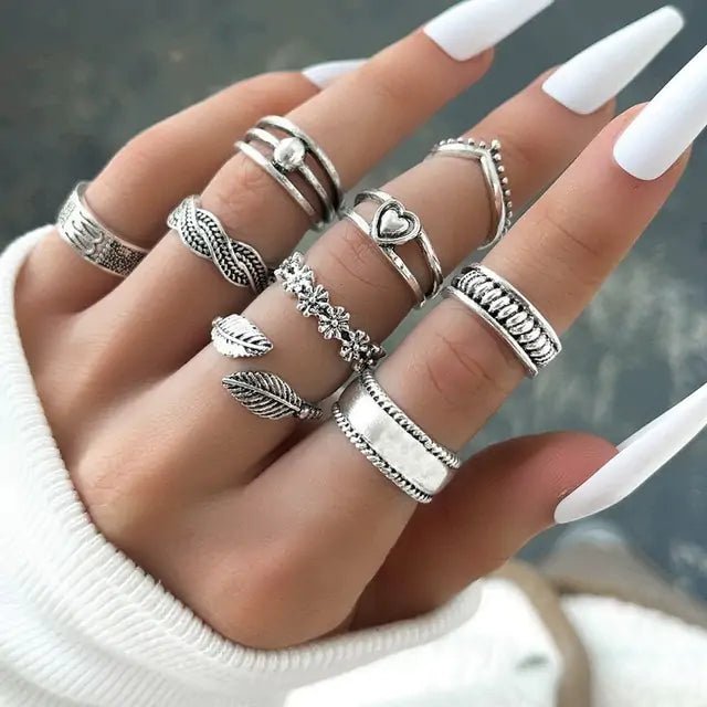 Retro Boho Rings Set - Trendy Home Mart
