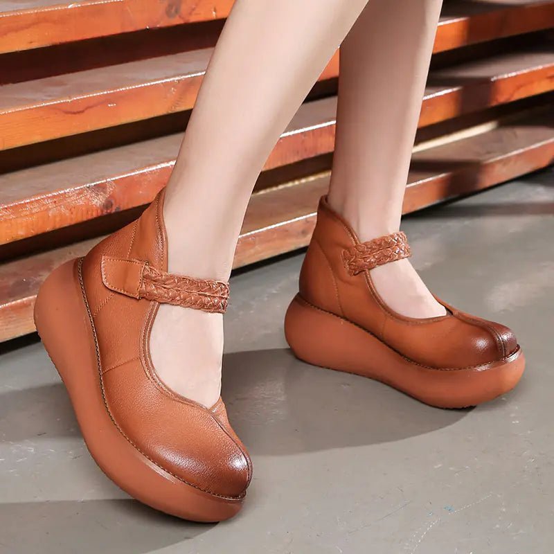 Retro Floral Casual Leather Women's Shoes - Trendy Home Mart