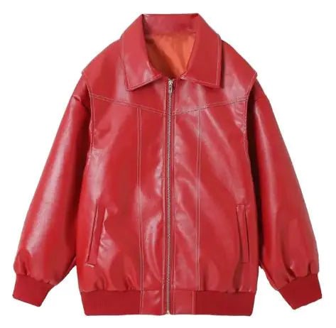 Retro Jacket Cool Stand Collar Long Sleeve Jacket Womens Clothing - Trendy Home Mart